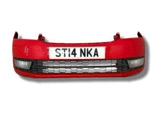 бампер передний Skoda Rapid 1 поколение 2014, 1.6 л., TDi, CAYB, дизель, 5МКПП, flash red / lf3k, хетчбэк 5 дв., передний привод, правый руль, 60U807221F
