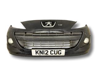 бампер передний Peugeot 207 1 поколение [рестайлинг] 2012, 1.6 л., HDi, 9HP (DV6DTED), дизель, 5МКПП, noir obsidien / exl, универсал, передний привод, правый руль, 9688071577