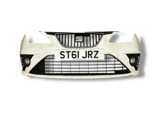 бампер передний SEAT Ibiza 4 поколение 2011, 1.4 л., i, CGGB, бензин, 5МКПП, candyweiss / lb9a, хетчбэк 5 дв., передний привод, правый руль, 6J0071060