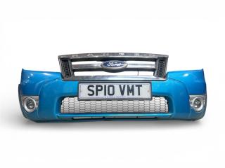 бампер передний Ford Ranger 2 поколение [рестайлинг] 2010, 2.5 л., TDCi, WLAA, дизель, 5МКПП, lagoon blue / 37r, пикап, полный привод, правый руль, 8M34-17K833-AA, 4980083