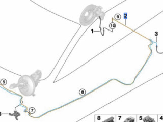 трубка тормозная Mini Countryman 2 поколение F60 2017, 1.5 л., B36 A15 A, бензин, АКПП, c2m, хетчбэк 5 дв., передний привод, 34306884273, 6884273, 34306876015, 6876015