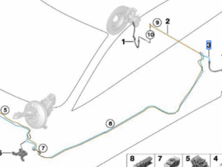 трубка тормозная Mini Countryman 2 поколение F60 2017, 1.5 л., B36 A15 A, бензин, АКПП, c2m, хетчбэк 5 дв., передний привод, 34306884272, 6884272, 34306876006, 6876006