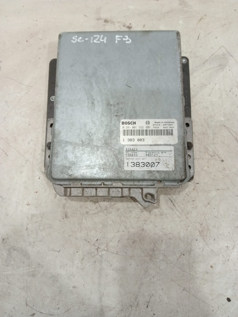 блок управления двигателем Scania 124 1 поколение (1996 - 2004), 0281001322, 0281001322, 1383007, 1383003, 1383007, 1383003 - фото №1