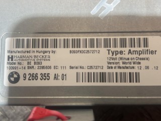 усилитель музыкальный BMW 2012, 2.0 л., N20 B20 A, бензин, АКПП, седан, 9266355