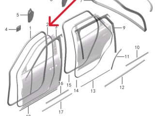 уплотнитель двери Voyah Free 1 поколение 2021, H97A6107021AA