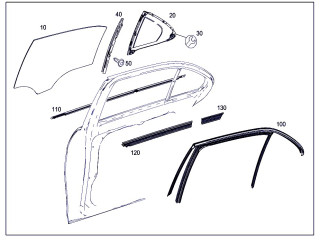 стекло двери задней левой Mercedes-Benz E-Класс W212/S212/C207/A207 W212 2012, 1.8 л., M 271.860, бензин, АКПП, 040 черный, седан, задний привод, правый руль, A2127350110