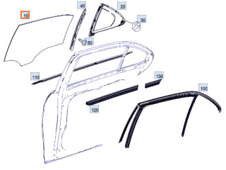 стекло двери задней левой Mercedes-Benz E-Класс W212 [рестайлинг] W212 2014, 2.0 л., M 274.920, бензин, АКПП, 149 u белый, седан, задний привод, правый руль, A2127352910