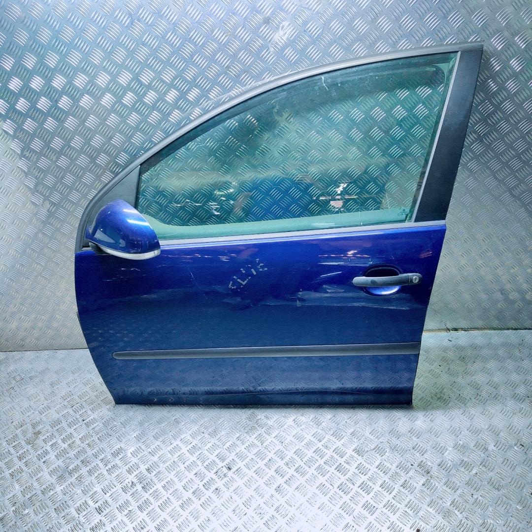 дверь передняя левая Volkswagen Golf 5 поколение 2004, синий, хетчбэк 5 дв., правый руль - фото №1