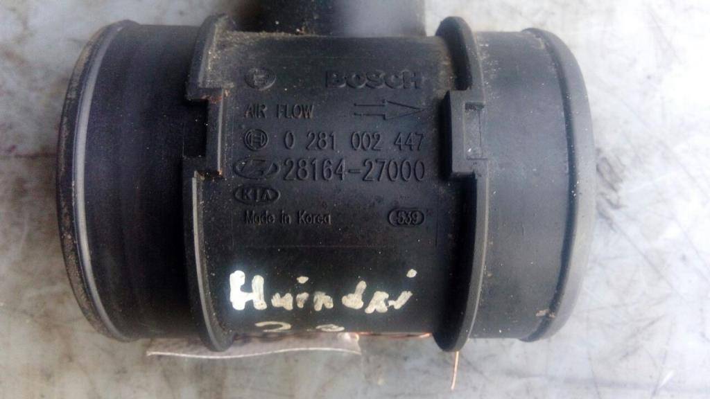 расходомер воздуха Hyundai Tucson 1 поколение 2004, 2.0 л., CRDi, D4EA, дизель, 0281002447, 2816427000 - фото №1