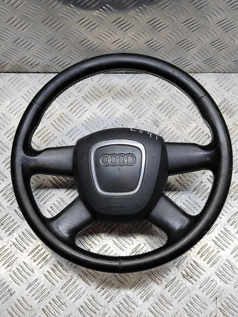 руль Audi A6 4F/C6 2006, 2.4 л., i, BDW, бензин, вариатор, чёрный, седан, передний привод, правый руль, 4F0419091AG - фото №1
