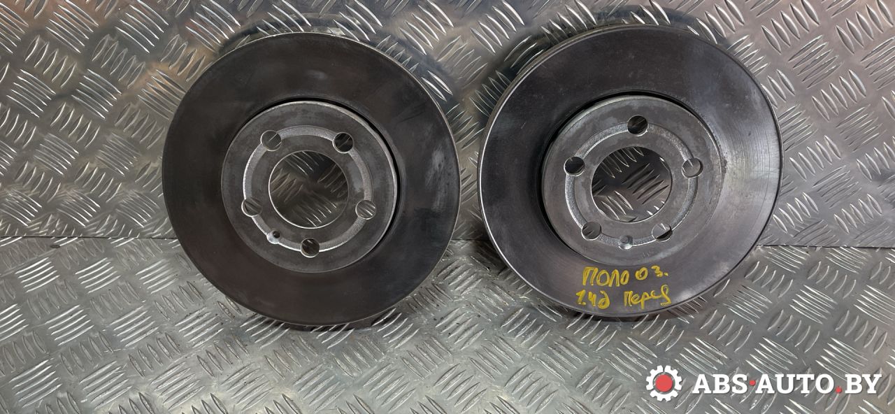 диск тормозной передний Volkswagen Polo 4 поколение (2001 - 2005), 1.4 л., дизель - фото №1