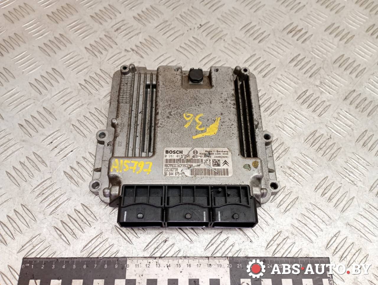 блок управления двигателем Peugeot 4007 1 поколение 2009, 2.2 л., дизель, МКПП, полный подключаемый привод, правый руль, 0281013666, 9663757980, 1039S20201, 9664487580 - фото №1