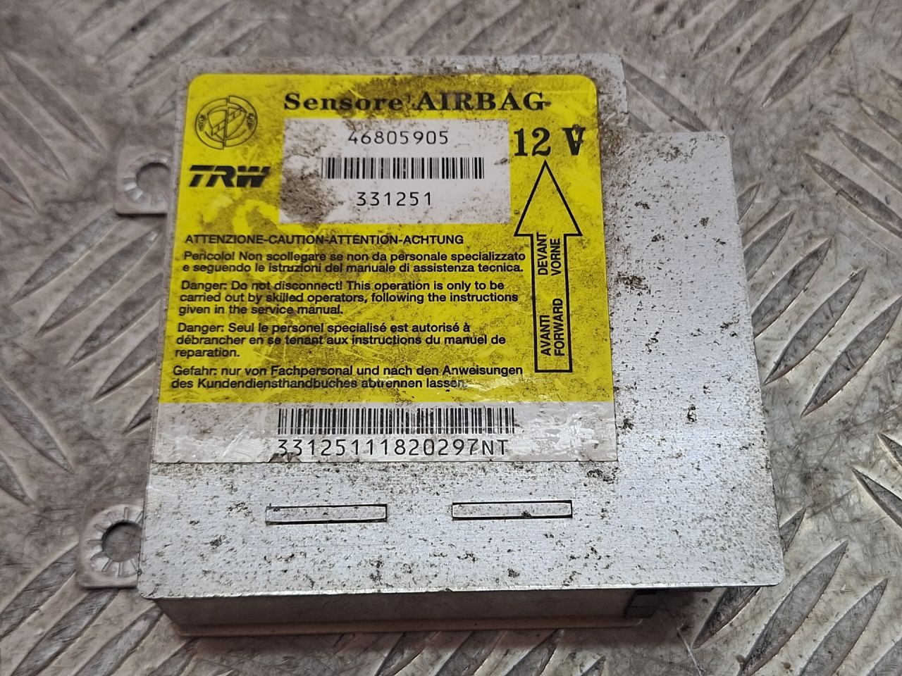 блок AirBag Fiat Punto 2 поколение 2002, 1.2 л., 188 A4.000, бензин, МКПП, хетчбэк 5 дв., передний привод, 46805905 - фото №1