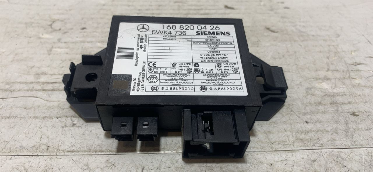 Иммобилайзер Mercedes-Benz A-Класс W168 2001, 1.7 л., OM 668.942, дизель, МКПП, темно-зеленый, хетчбэк 5 дв., передний привод, 1688200426, 5WK4736 - фото №1