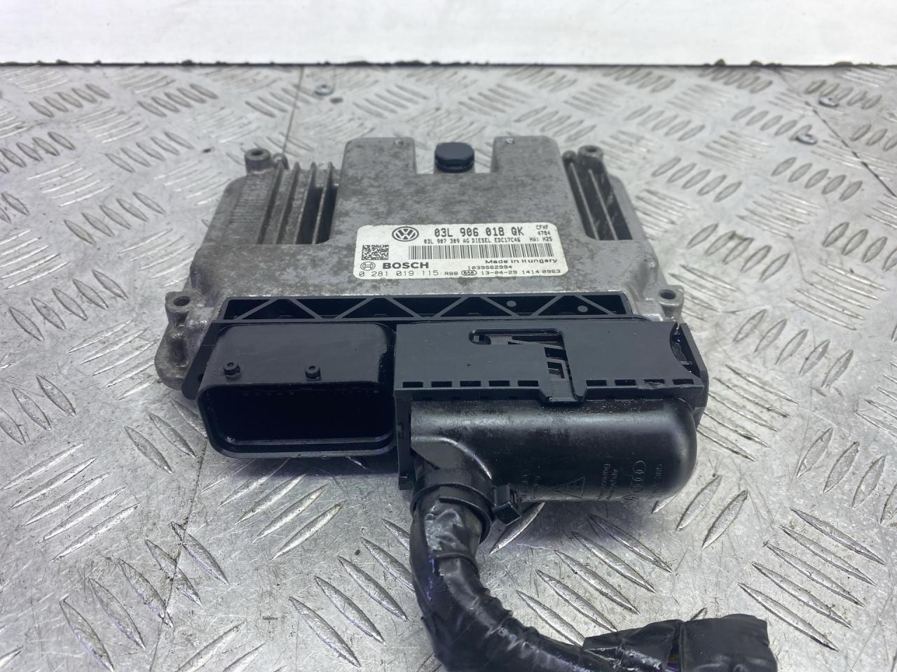 блок управления двигателем Skoda Yeti 1 поколение 2013, 2.0 л., CFHF, дизель, 6МКПП, серый, универсал, полный привод, 03L906018QK, 0281019115, 03L907309AG, EDC17C46 - фото №1