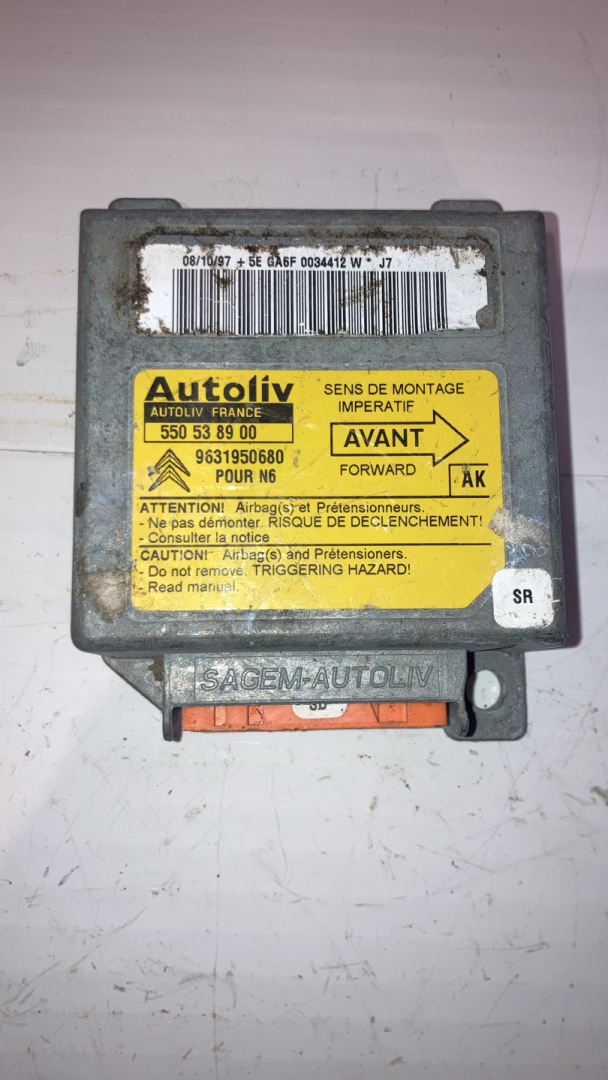 блок AirBag Citroen Xsara 1 поколение 1998, 1.8 л., LFX (XU7JB), бензин, МКПП, хетчбэк 5 дв., передний привод, 550538900, 9631950680 - фото №1