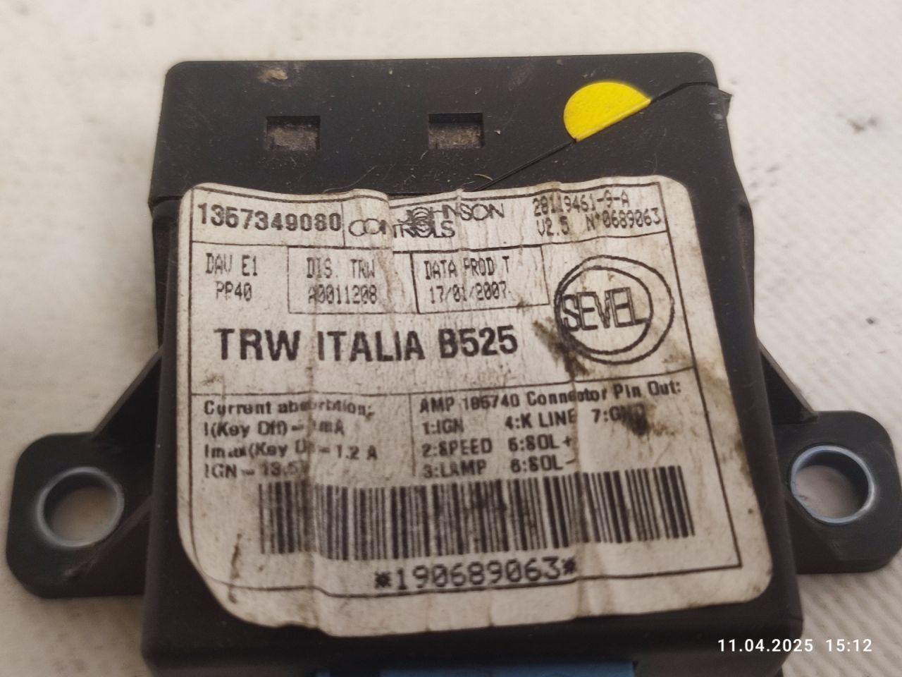 блок управления рулевой рейки Citroen Jumper 2 поколение 2007, 2.2 л., 4HU (P22DTE), дизель, 6МКПП, микроавтобус, 1357349080 - фото №1