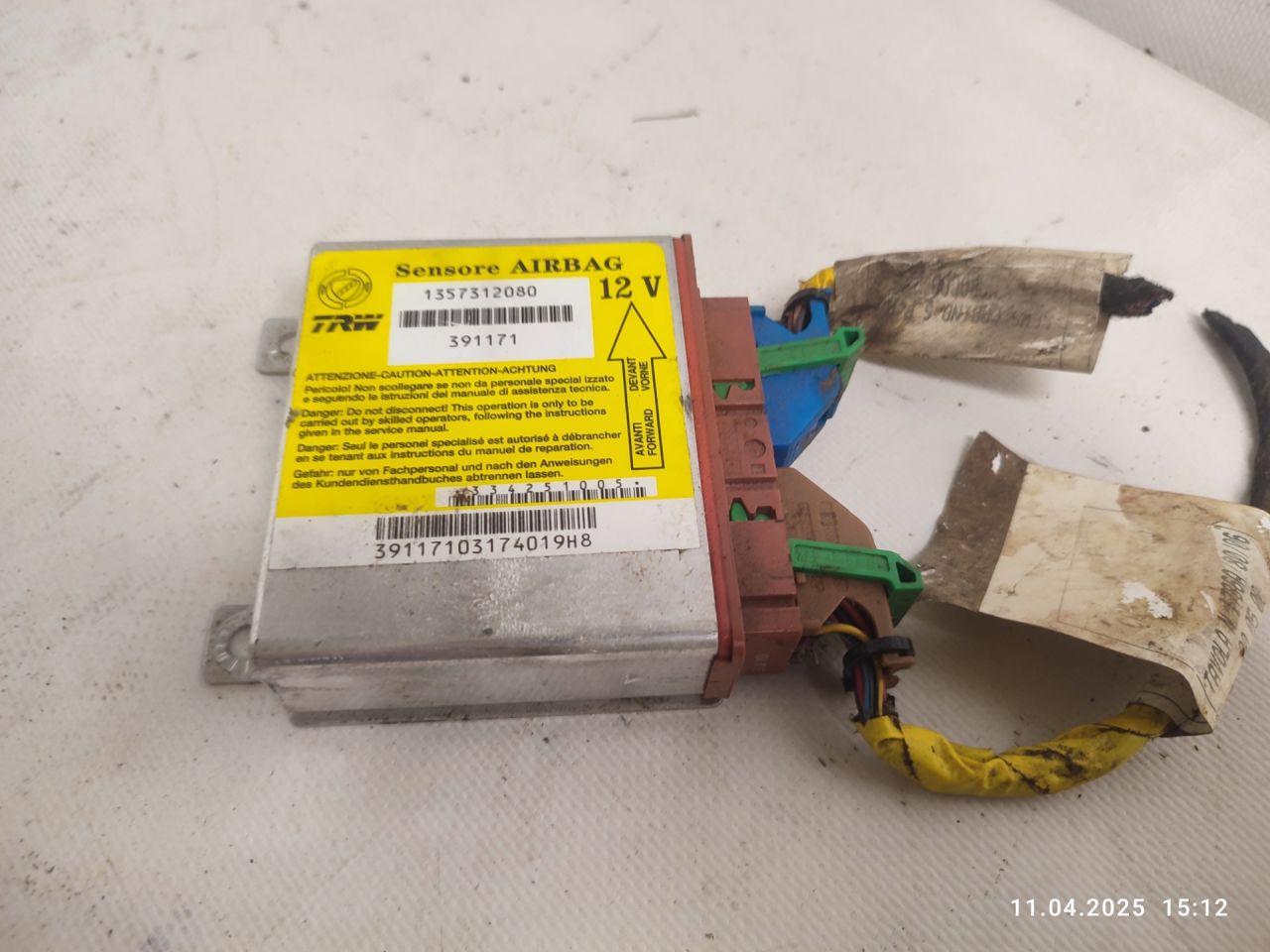 блок AirBag Citroen Jumper 2 поколение 2007, 2.2 л., 4HU (P22DTE), дизель, 6МКПП, микроавтобус, 1357312080 - фото №1