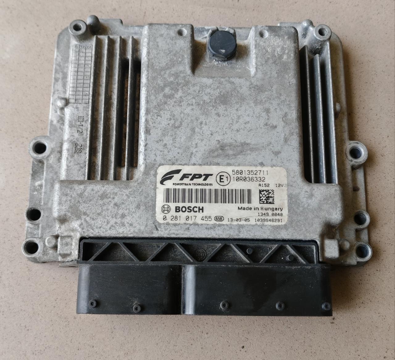 блок управления двигателем IVECO Daily 5 поколение 35S11 2013, 2.3 л., дизель, фургон, 0281017455, 5801352711 - фото №1