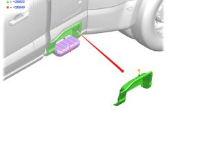 продолжение корпуса подножки левое Ford F-350 5 поколение P708 2023, бензин, АКПП, PC3Z16C469AA