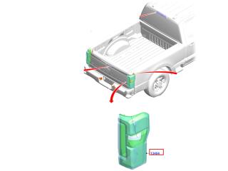 фонарь задний левый Ford F-350 5 поколение P708 2023, бензин, АКПП, PC3Z13405F