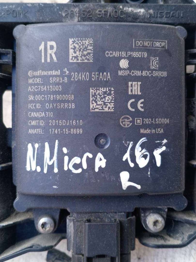 датчик мертвых (слепых) зон Nissan Micra 5 поколение K14 2018, 284K05FA0A - фото №1