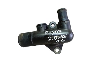 фланец (тройник) системы охлаждения Peugeot 307 1 поколение 2001, 2.0 л., дизель