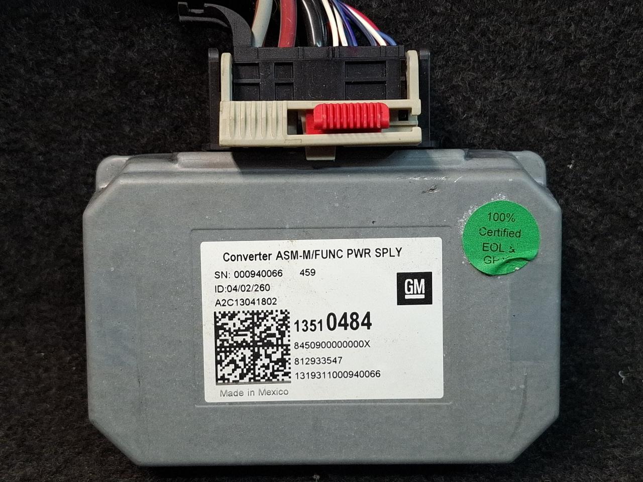 Преобразователь напряжения GMC Terrain 2 поколение 2020, 1.5 л., бензин, АКПП, серый 464с, передний привод, 13510484 - фото №1