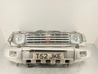 передняя часть (ноускат) Mitsubishi Pajero 2 поколение [рестайлинг] 1999, 3.0 л., i, 6G72 (DOHC 24V), бензин, АКПП, серебристый, внедорожник 3 дв., полный привод, правый руль
