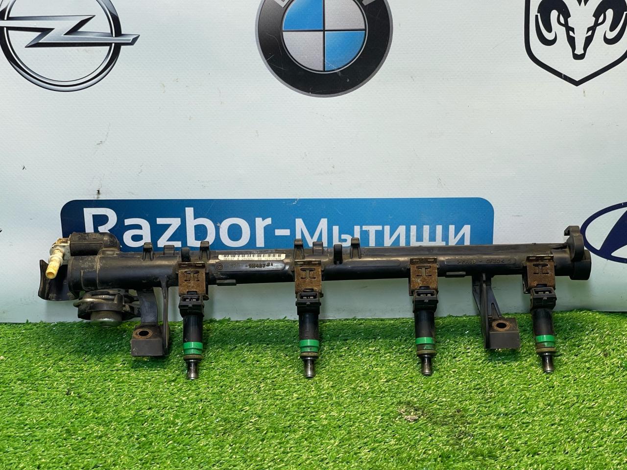 топливная рампа Ford Focus 2 поколение BK 2006, 1.4 л., ASDB, бензин, желтый, купе, передний привод, 5M5G, -9H487-8A - фото №1