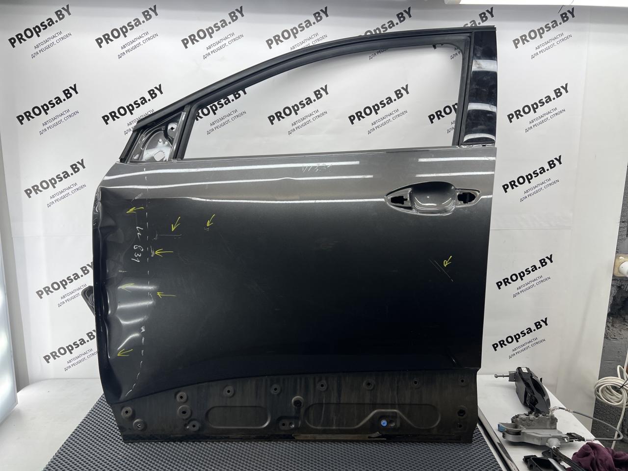 дверь передняя левая Peugeot 3008 2 поколение 2019, 1.2 л., бензин, МКПП, передний привод, правый руль - фото №1