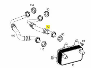 шланг (трубка) АКПП Mercedes-Benz E-Класс W213/S213/C238/A238 S213 2017, 2.0 л., OM 654.920, дизель, универсал, A6541800200