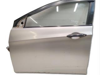 дверь передняя левая Hyundai Solaris 1 поколение RB 2011, 1.4 л., G4FA, бензин, МКПП, серебристый, хетчбэк 5 дв., передний привод