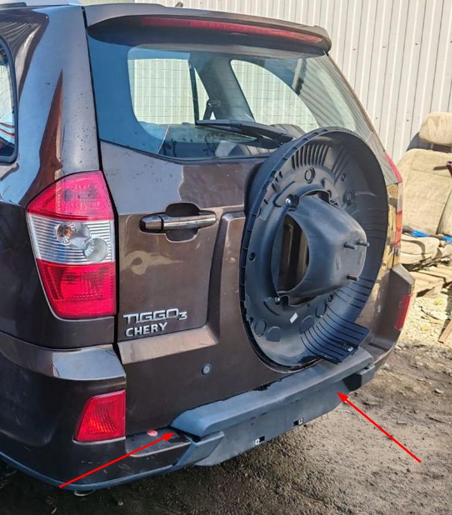 накладка внутренняя на заднюю панель кузова Chery Tiggo 3 1 поколение 2018, 1.6 л., SQRE4G16, бензин, вариатор, коричневый, универсал, передний привод - фото №1