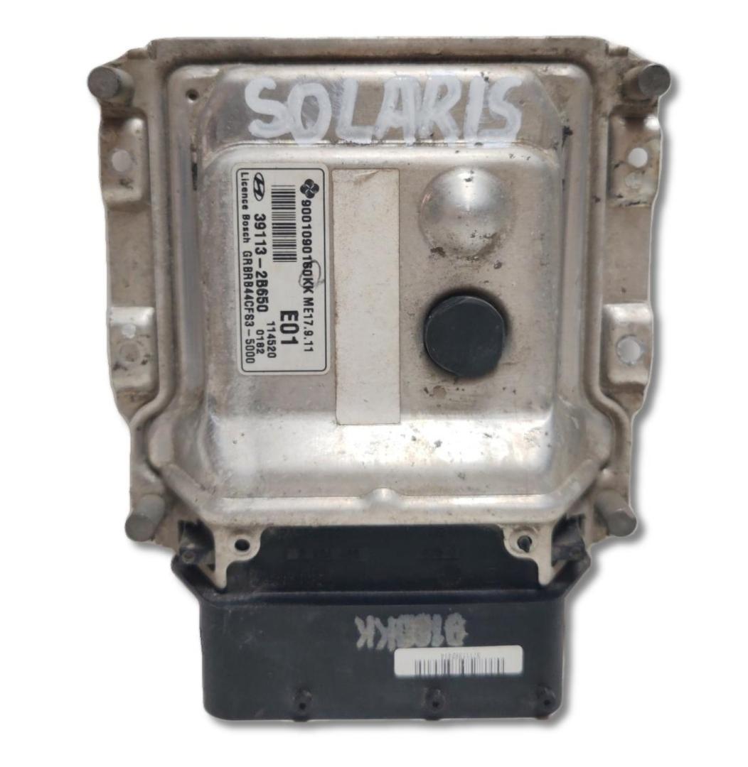 блок управления двигателем Hyundai Solaris 1 поколение RB 2011, 1.4 л., G4FA, бензин, МКПП, серебристый, хетчбэк 5 дв., передний привод, 39113-2B650 - фото №1
