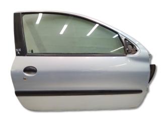 дверь передняя правая Peugeot 206 1 поколение 2A/C 2001, 1.6 л., NFU (TU5JP4), бензин, МКПП, голубой, хетчбэк 3 дв., передний привод