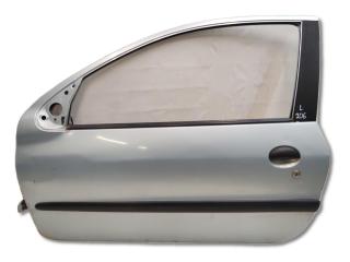 дверь передняя левая Peugeot 206 1 поколение 2A/C 2001, 1.6 л., NFU (TU5JP4), бензин, МКПП, голубой, хетчбэк 3 дв., передний привод