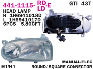 фара правая Volkswagen Golf 3 поколение 1995, 441-1115R-LD-E