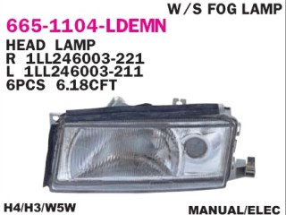 фара левая Skoda Octavia 1 поколение (A4) 1998, 665-1104L-LD-EMN, 665-1104L-LD-EMN, 1U941017A, 1LL246003211