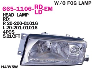 фара левая Skoda Octavia 1 поколение (A4) [рестайлинг] 2005, 665-1106L-LD-EM, 665-1106L-LD-EM, 1U1941015K