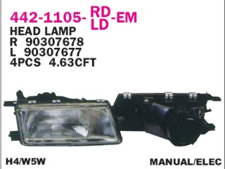фара правая Opel Vectra A 1990, 442-1105R-LD-EM, 90421593