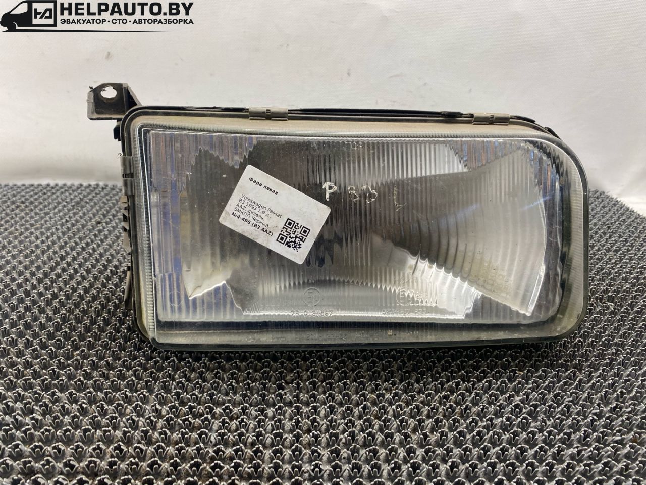 фара левая Volkswagen Passat B3 1993, 1.9 л., AAZ, дизель, 5МКПП, черный, универсал, передний привод - фото №1