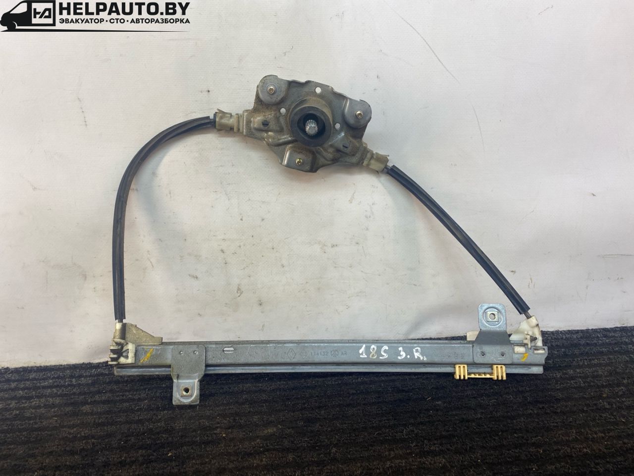 стеклоподъемник задний правый Renault Scenic 1 поколение 1998, 1.6 л., бензин, МКПП, синий, передний привод - фото №1
