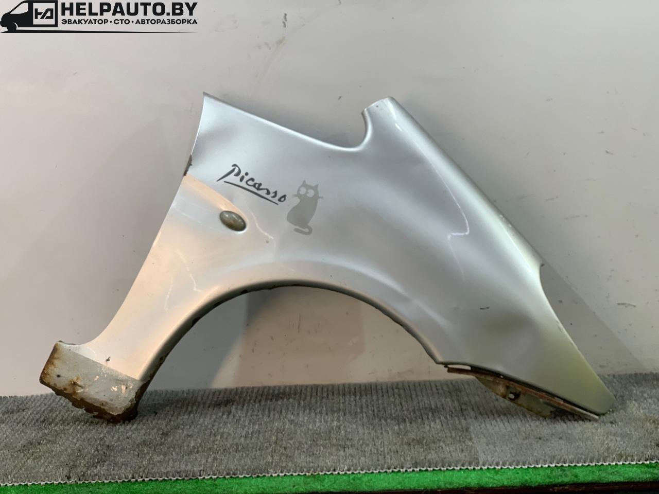 крыло переднее правое Citroen Xsara Picasso 1 поколение 2002, 2.0 л., бензин, МКПП, серый, передний привод - фото №1