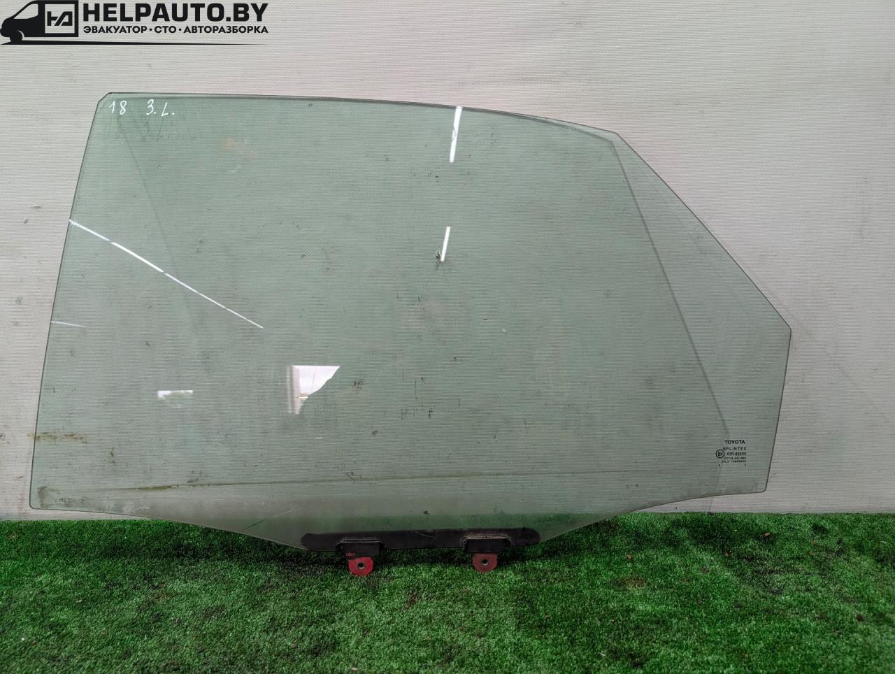 стекло двери задней левой Toyota Carina E 1 поколение T190 1995, 1.6 л., 4A-FE, бензин, МКПП, зелёный, хетчбэк 5 дв., передний привод, 43R-00049, DOT24-AS2-M25 - фото №1
