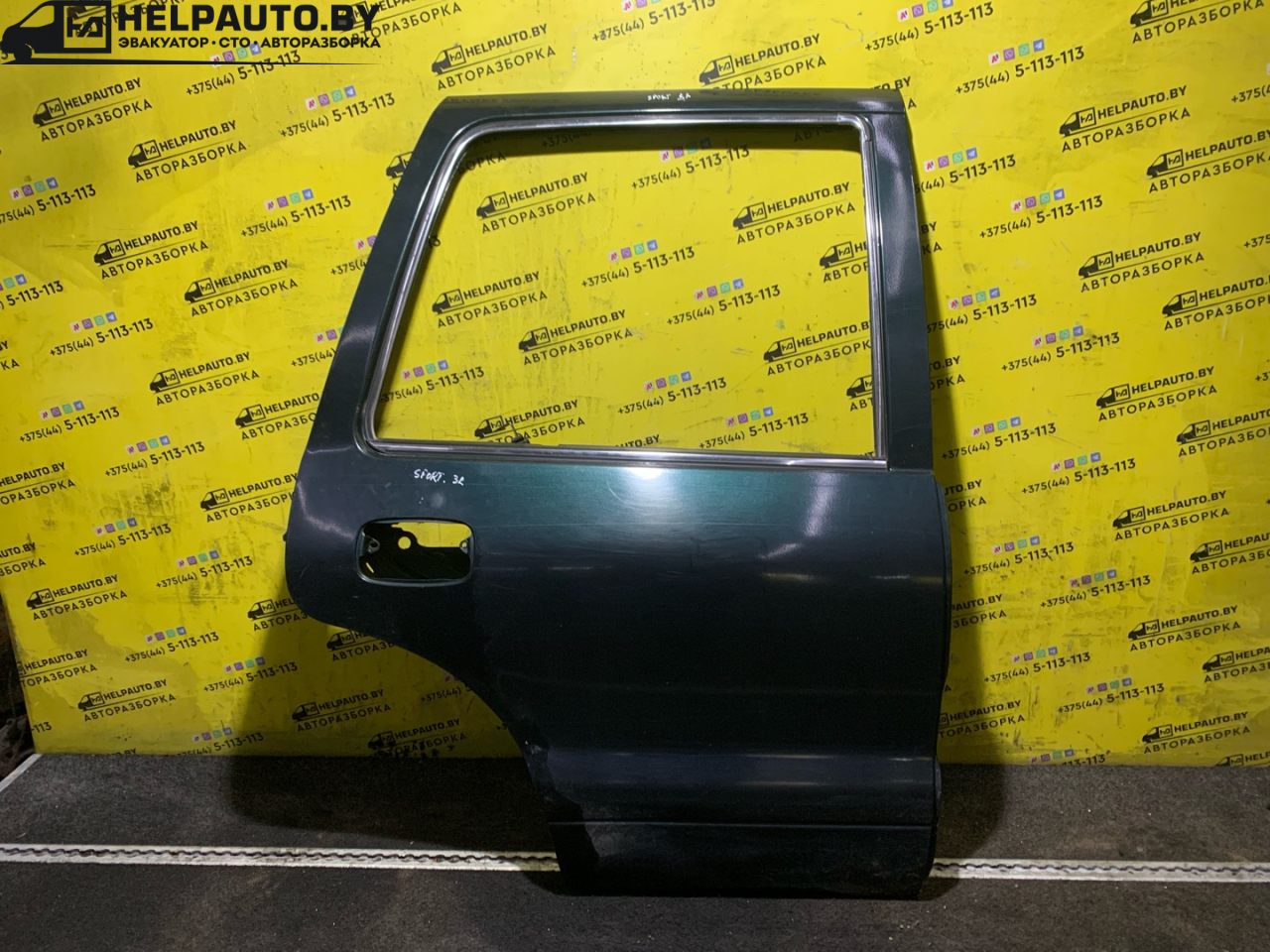 дверь задняя правая Kia Sportage 1 поколение 2000, 2.0 л., FE (16V), бензин, МКПП, зеленый, полный подключаемый привод, правый руль - фото №1