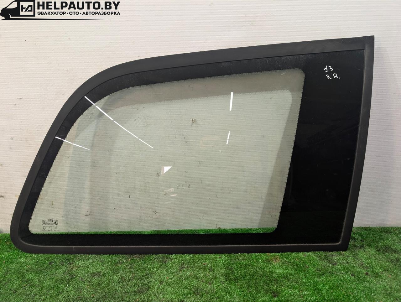 стекло кузовное боковое правое Kia Joice 1 поколение 1999, 2.0 л., G4CP, бензин, МКПП, зелёный, минивэн, передний привод, 43R001234, DOT-398M32AS2 - фото №1