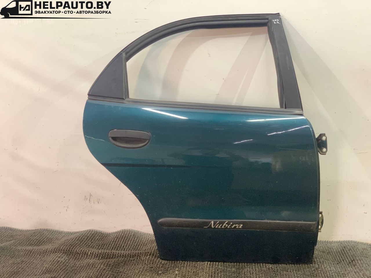 дверь задняя правая Daewoo Nubira J100 1998, 1.6 л., i, A16DMS, бензин, МКПП, зелёный металлик, хетчбэк 5 дв., передний привод - фото №1