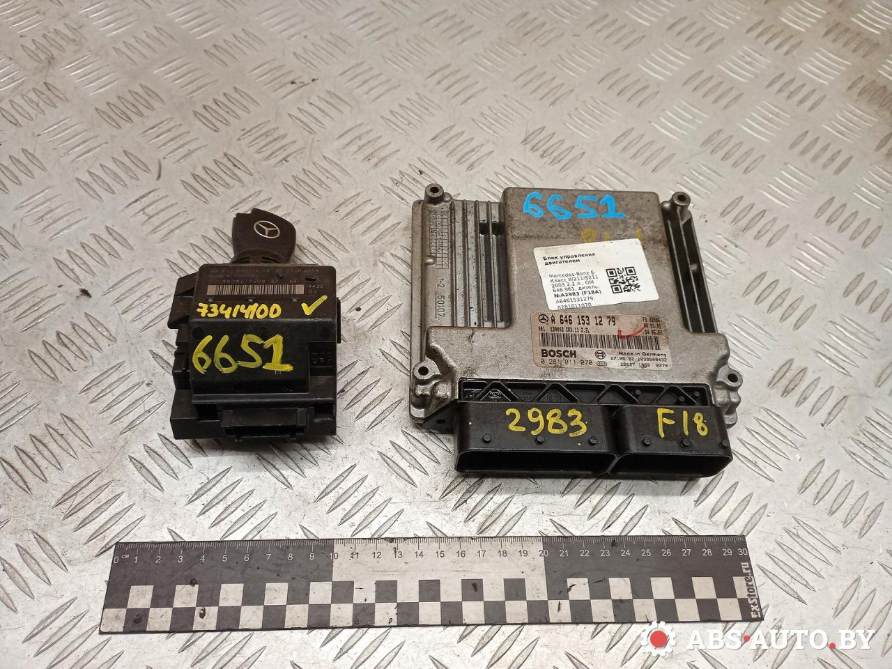 блок управления двигателем Mercedes-Benz E-Класс W211/S211 2003, 2.2 л., дизель, АКПП, седан, 2115451408, A6461531279, 0281011070 - фото №1