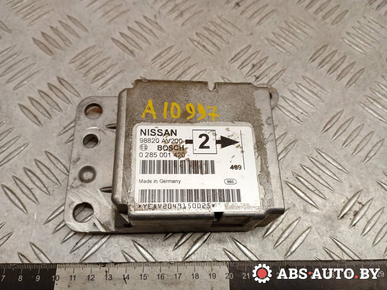 блок AirBag Nissan Primera P12 2006, 2.2 л., дизель, МКПП, хетчбэк 5 дв., 0285001420, 98820AV200 - фото №1